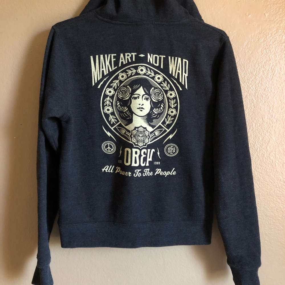 Obey Make Art Not War sweater hoodie XS